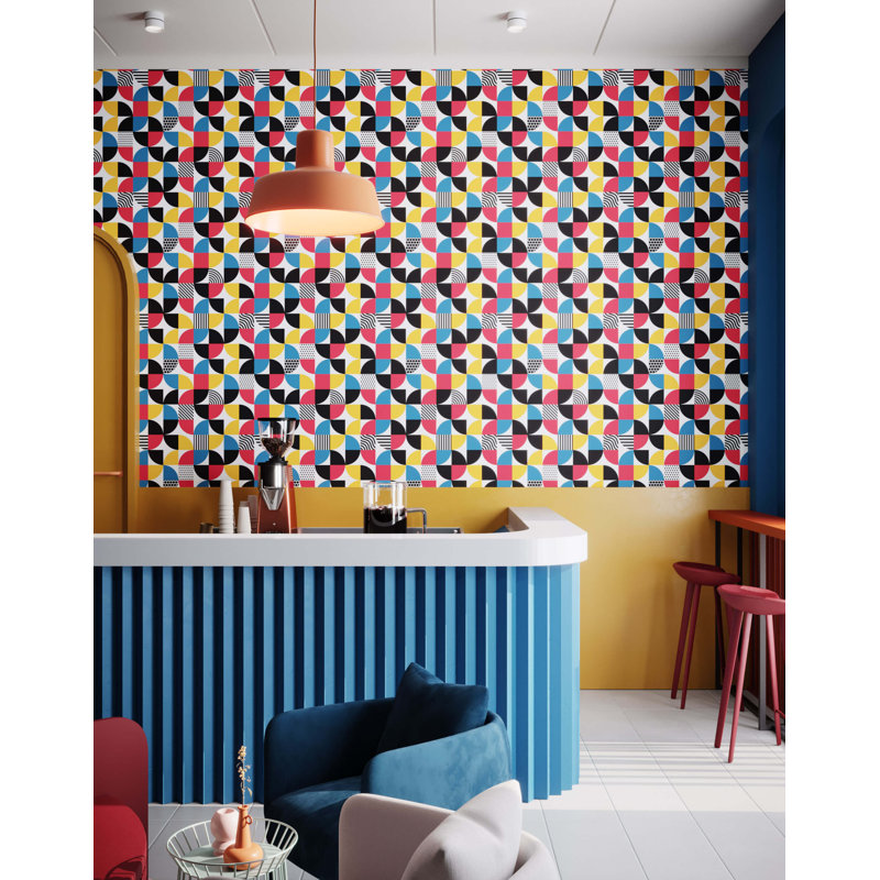 7m x 75cm Matte Bold Bauhaus Wallpaper Roll