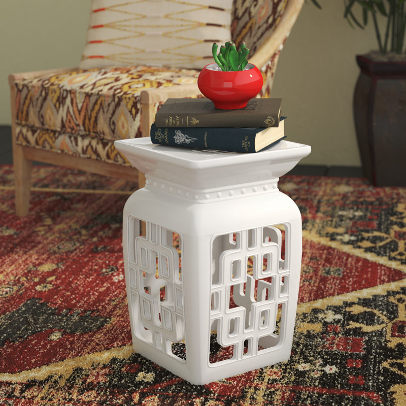 Tabouret de jardin Amedee, Blanc