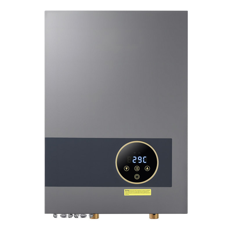 Chauffe-eau électrique sans réservoir, chauffe-eau instantané 36 kW sous l'évier, sur demande pour la salle de bain, la cuisine, le bureau avec écran tactile ACL, verrou de sécurité pour enfant, peu encombrant, 240 V