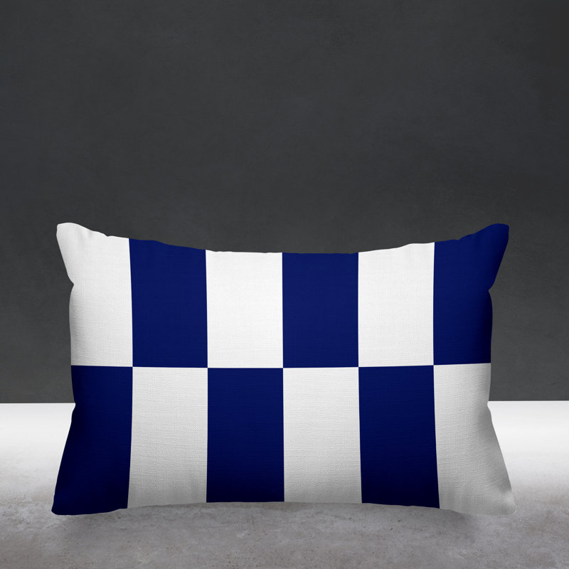 Coussin Luella, 14 po x 20 po, Bleu marine, Rectangulaire