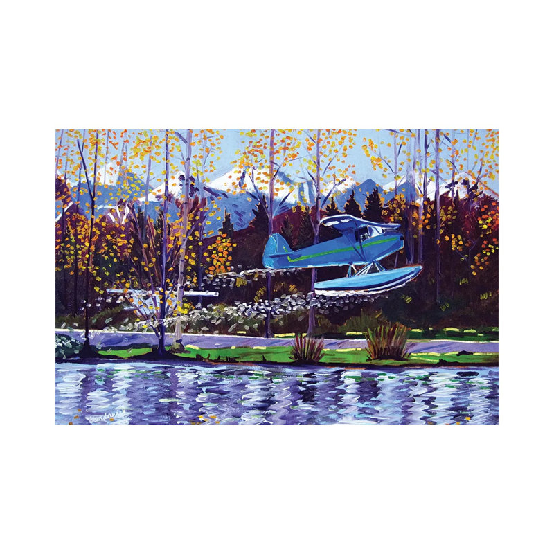 Blue Float Plane by Scott Clendaniel - No Frame Gallery-Wrapped Canvas Giclée on Canvas, 20.32cm H x 30.48cm W