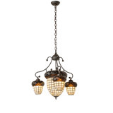 24" Wide Acorn 4 Light Chandelier