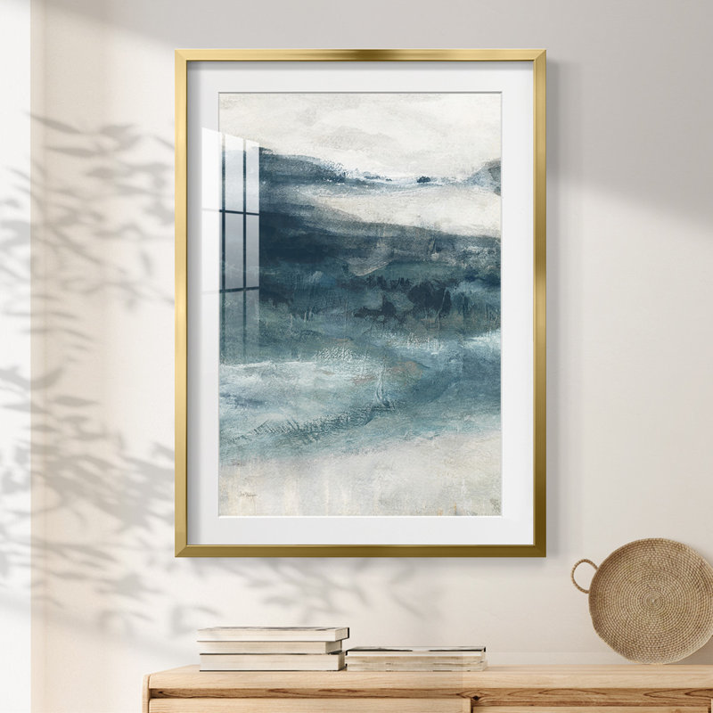 Private Inlet I -Framed Print, 28.5" H x 20.5" W, Gold