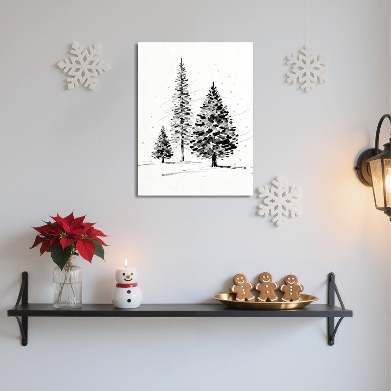 «Winter Trees», ensemble de 1 reproduction de peinture à l'huile sur toile, H 20 po x l 30 po