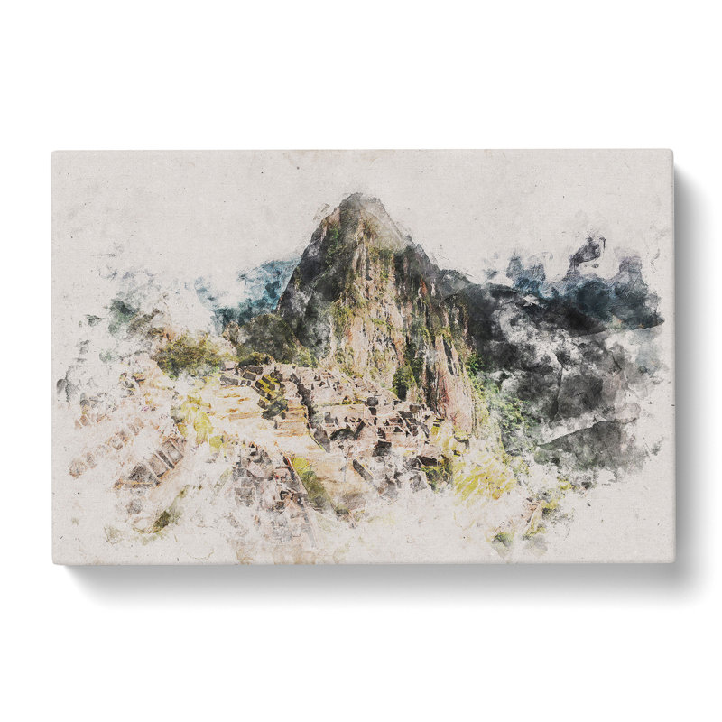 Machu Picchu & Huayna Picchu Mountain - Wrapped Canvas Print, 40cm H x 60cm W x 4cm D