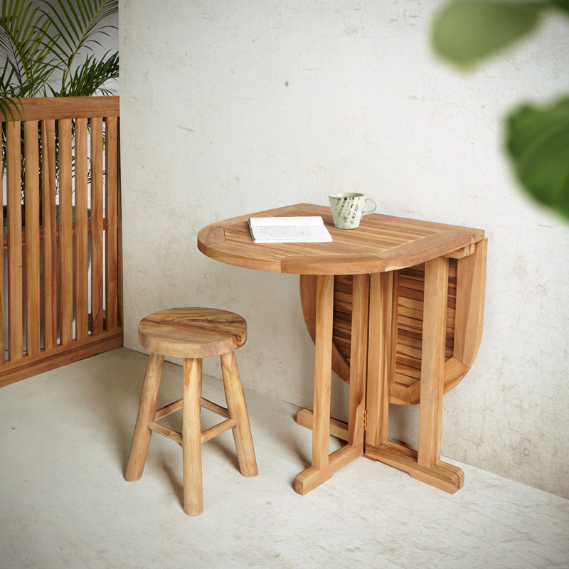 Houston Oval Teak Folding Outdoor Balcony Table , 60cm cm W 60cm cm D
