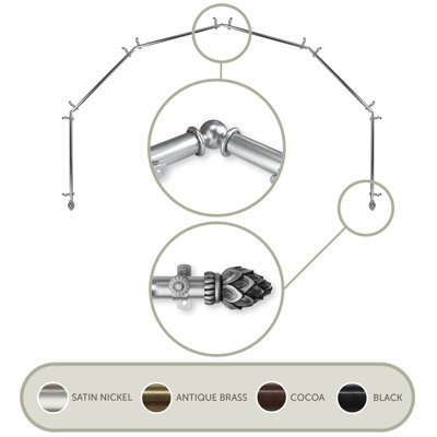 Rech Adjustable Bay Window Single Curtain Rod