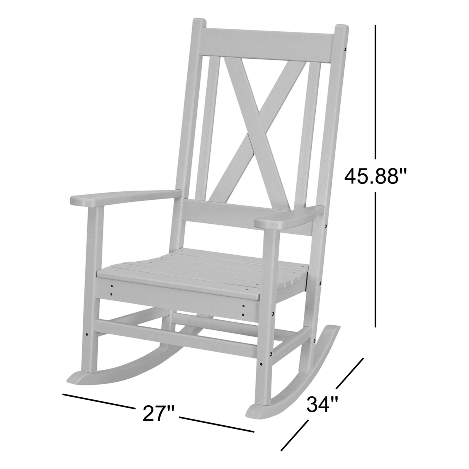 POLYWOOD® Braxton Patio Rocking Chair, Slate Gray