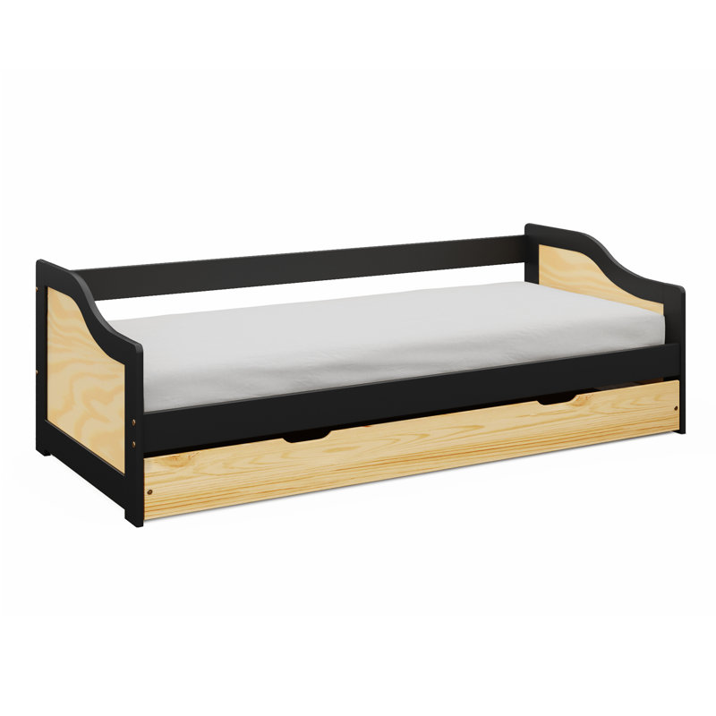 Panel Daybed With Pull-out Trundle, Black