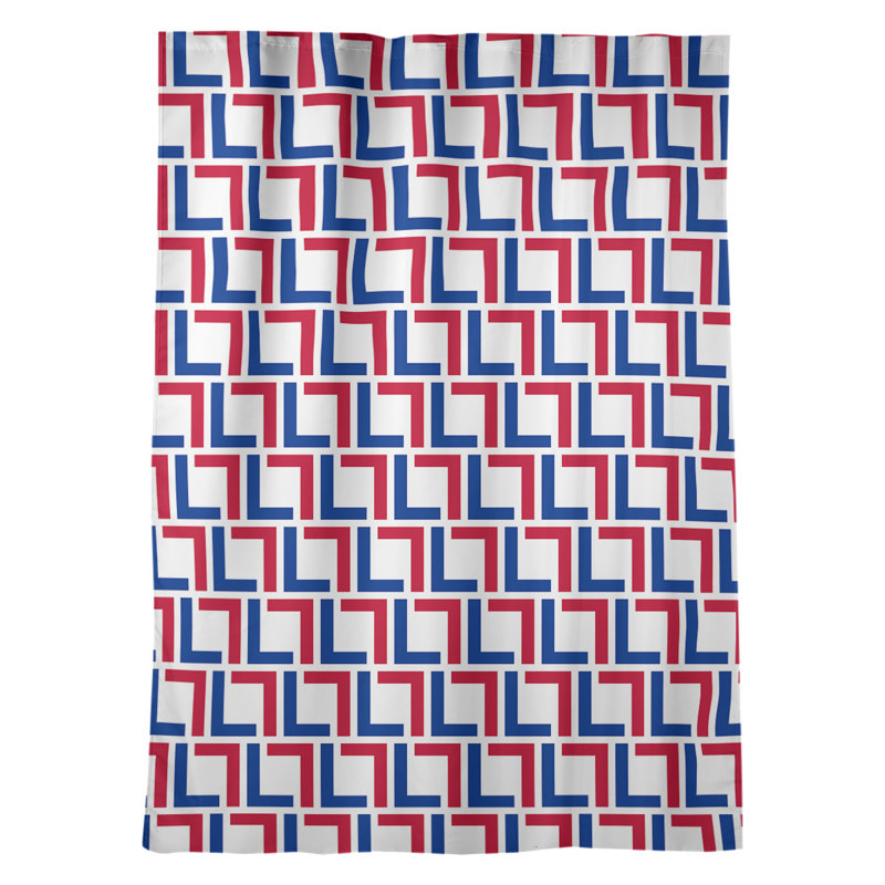 Rideau simple occultant et isolant avec passe-tringle Buffalo Football, Blanc / Bleu / Rouge