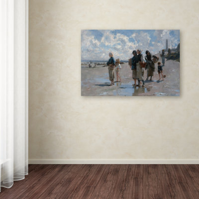 «Fishing For Oysters At Cancale» par John Singer Sargent, reproduction sur toile tendue