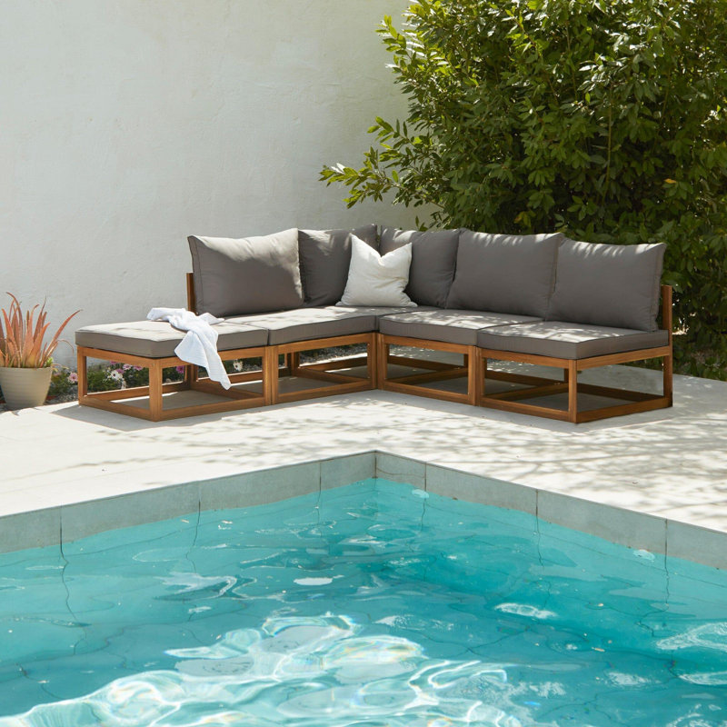 Rimasha Garden Lounge Set with Cushions, Grey