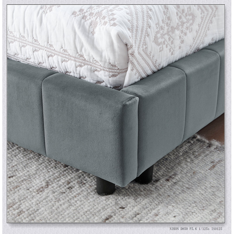 Upholstered Tufted Bed Frame, Sofa Bed Frame With Comfortable Backrest And Armrests, Bed For Bedroom, Living Room,Velvet