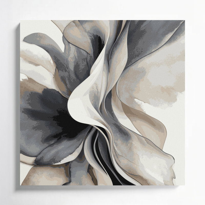 Aquarelle abstraite, art mural sur toile beige, H 16 po x l 16 po