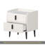Ensemble de 2 tables de chevet, table de chevet avec 2 tiroirs et plateau de table en marbre, table d'appoint moderne pour la chambre à coucher, table de bout pour le salon, blanc-1195992453-1195992507
