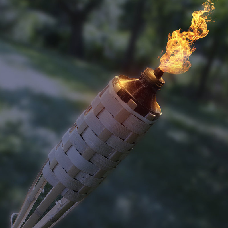 Torches Tiki d'extérieur en bambou Sorbus, Ensemble de 8