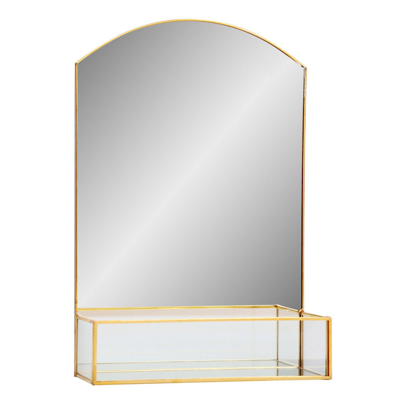 Merser Metal Wall Mirror with Shelves