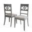 Ensemble de salle à manger 5 pièces avec table ronde noire et chaises rembourrées au design complexe gris-2053770834