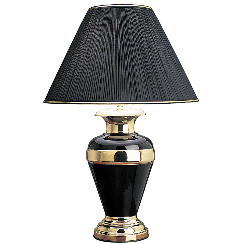 Arnesto Metal Table Lamp, Black, Black
