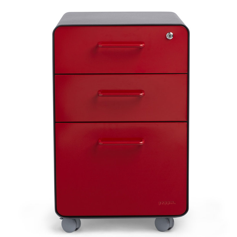 Poppin 15.75'' Wide 3 Drawer Mobile Steel File Wayfair