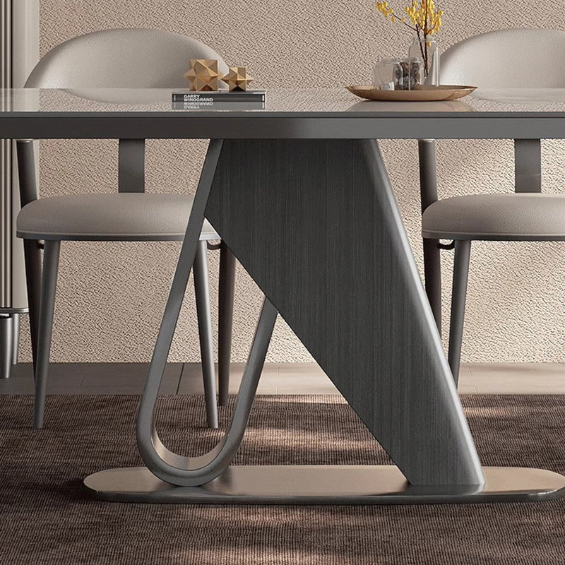 Light luxury rectangular dining table and chair, 29.5"H x 70.8"L x 35.4"W