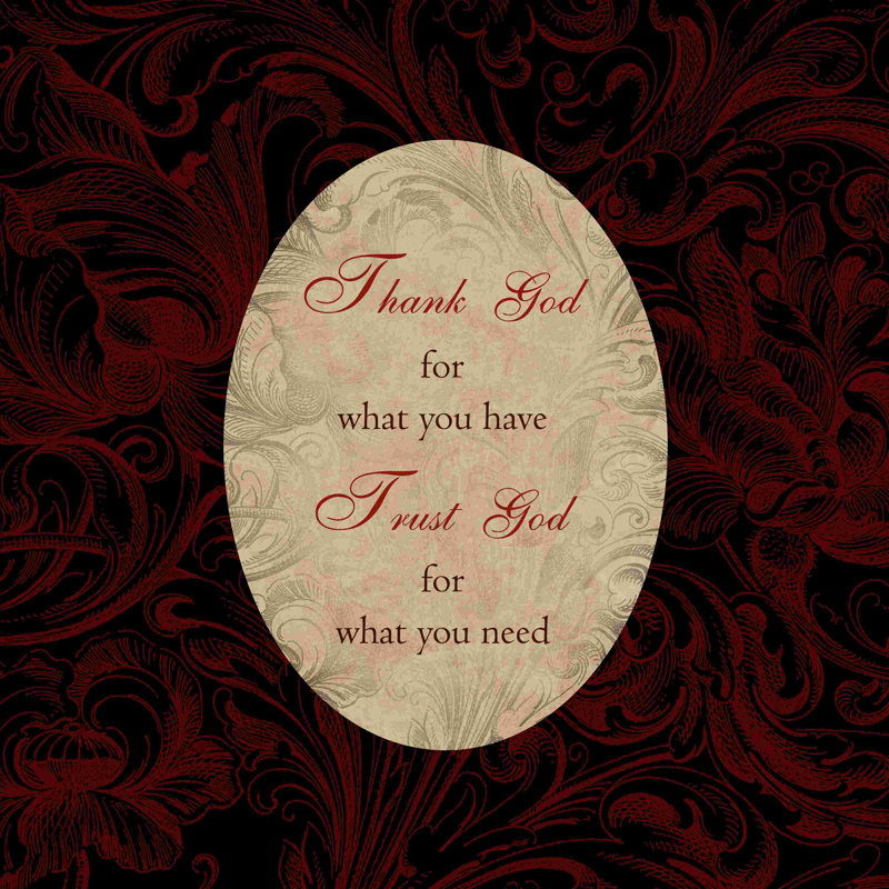 «Thank and Trust God», impression sur toile tendue, L 20 po x H 20 po