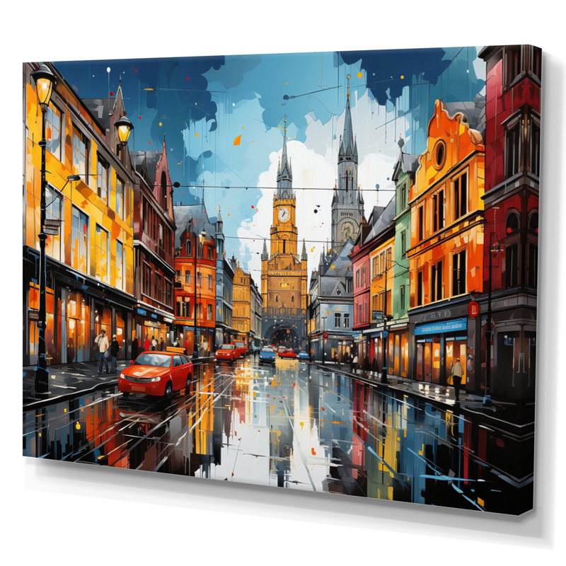 «City Munich Popart III», reproduction sur toile, Toile tendue, H 12 po x l 20 po x P 1 po