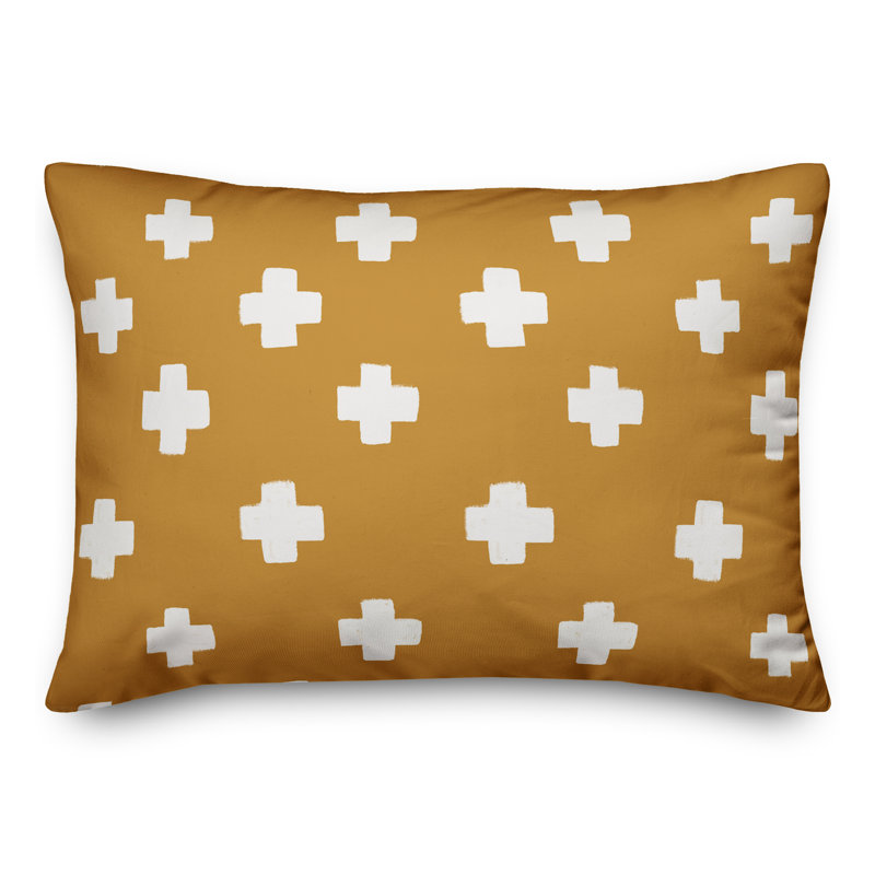  Coussin intérieur / extérieur géométrique, Orange
