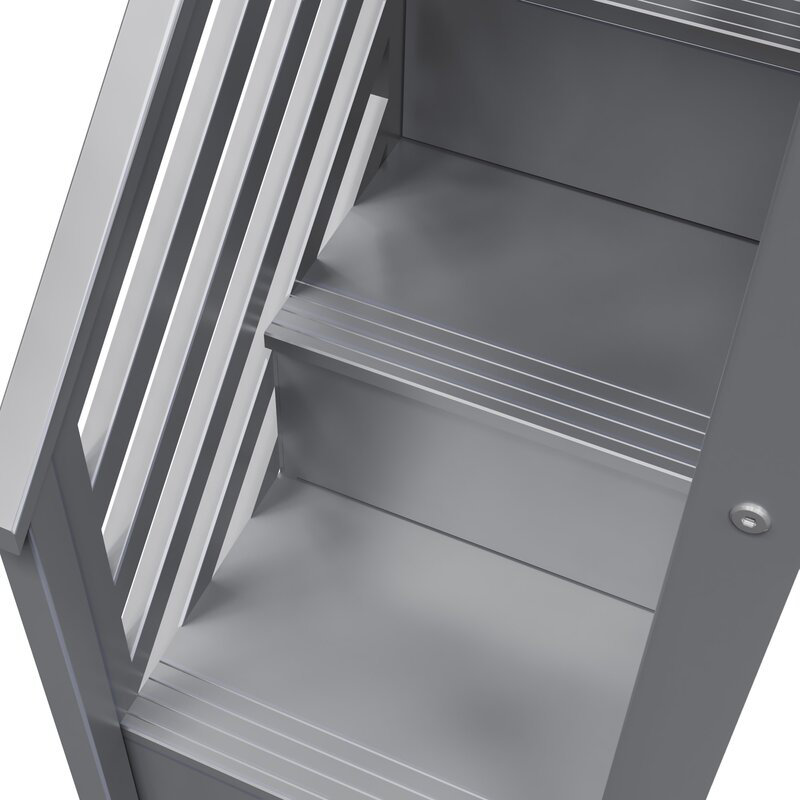 Lit mezzanine simple pour enfant Janetzy, Gris
