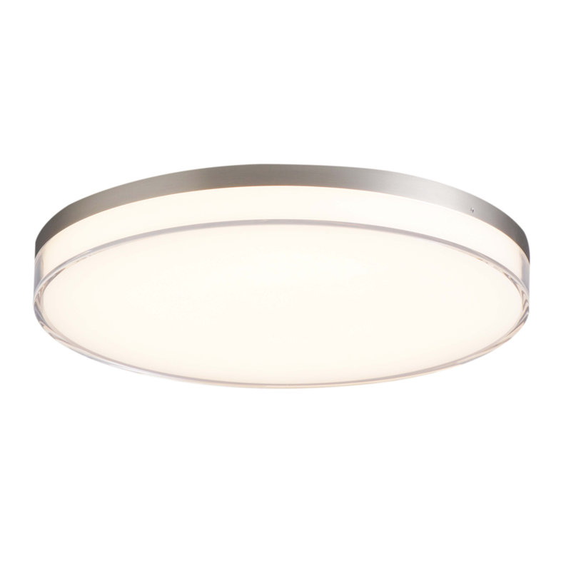 Bupal Acrylic LED Flush Mount, Brushed Nickel, 1.5" H x 13" W x 13" D