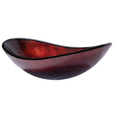 Eden Bath 14.25'' Red Copper Tempered Glass Oval Bathroom Sink
