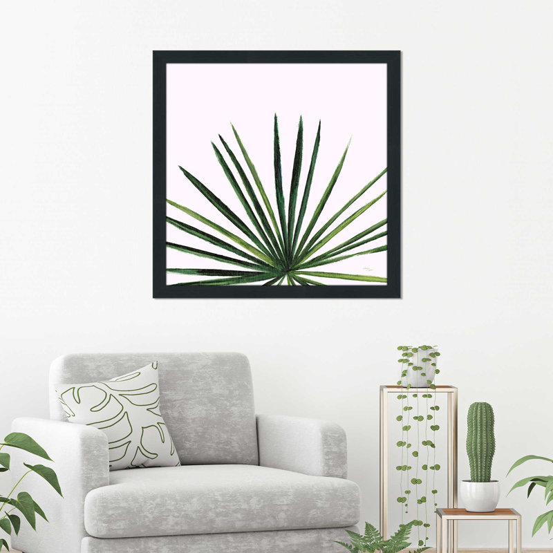 « statement palms iii », reproduction d’art sur toile tendue encadrée, H 21,5 po x l 21,5 po x P 0,75 po, Cadre espresso