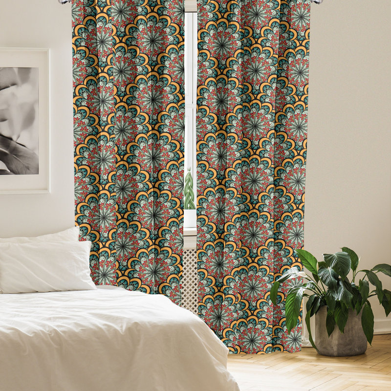 Rideaux 4 panneaux Bungalow Rose Mandala, L 56 po x L 63 po