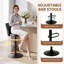  Tabourets de bar rembourrés réglables modernes avec dossier et repose-pieds pour îlot de cuisine et salle à manger-2135895401