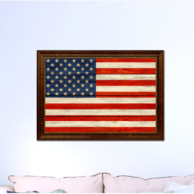 «USA Country Flag», reproduction d'impression sur toile encadrée