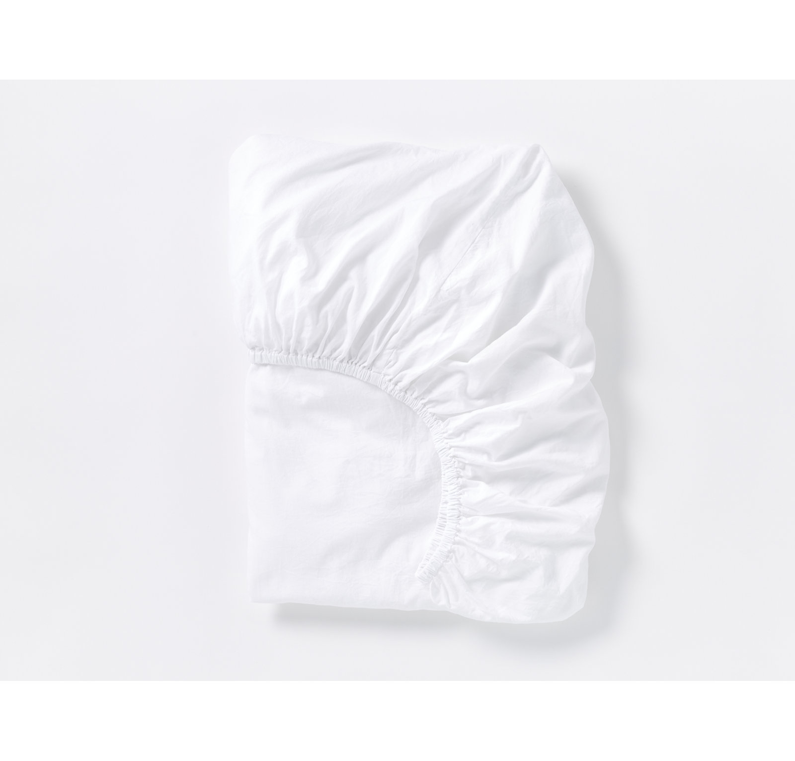 Crinkled 100% Cotton Percale Fitted Sheet, Twin Fitted Sheet, Alpine White
