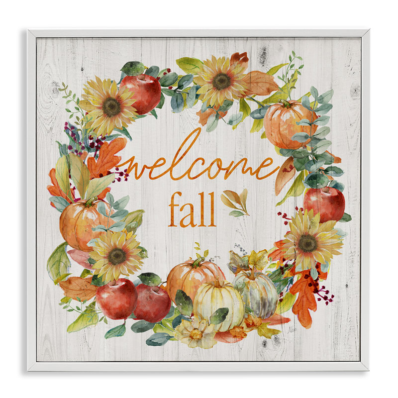 Welcome Welcome, citrouille, giclée par Nan, H 12 po x l 12 po, Giclée encadrée blanc bord de mer