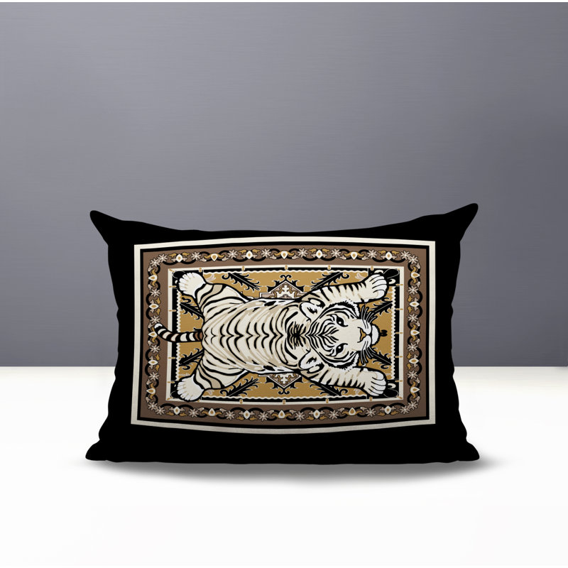 Oreiller rectangulaire réversible intérieur / extérieur Gibo Tiger, Beige