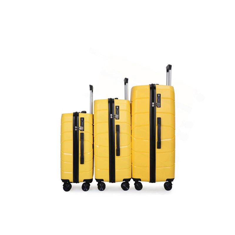 Ensemble de 3 valises à roulettes en plastique Hardshell