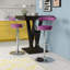 Tabouret de bar contemporain en vinyle réglable en hauteur avec accoudoirs et base en chrome-19920408-111236762-111236763