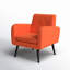 Fauteuil en polyester touffeté l 29,75 po avec pieds en bois massif Almeda-2115832559