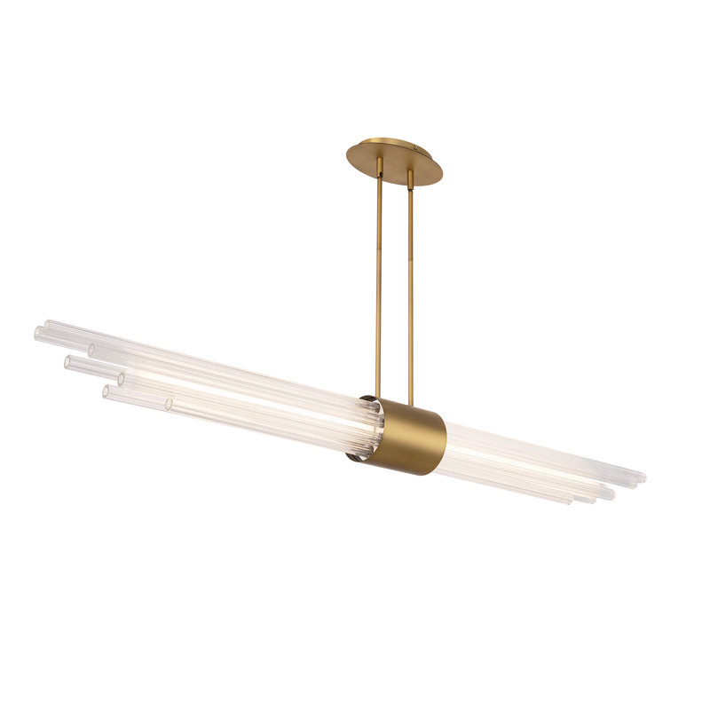 Luzerne 1 - Light LED Kitchen Island Pendant, Aged Brass