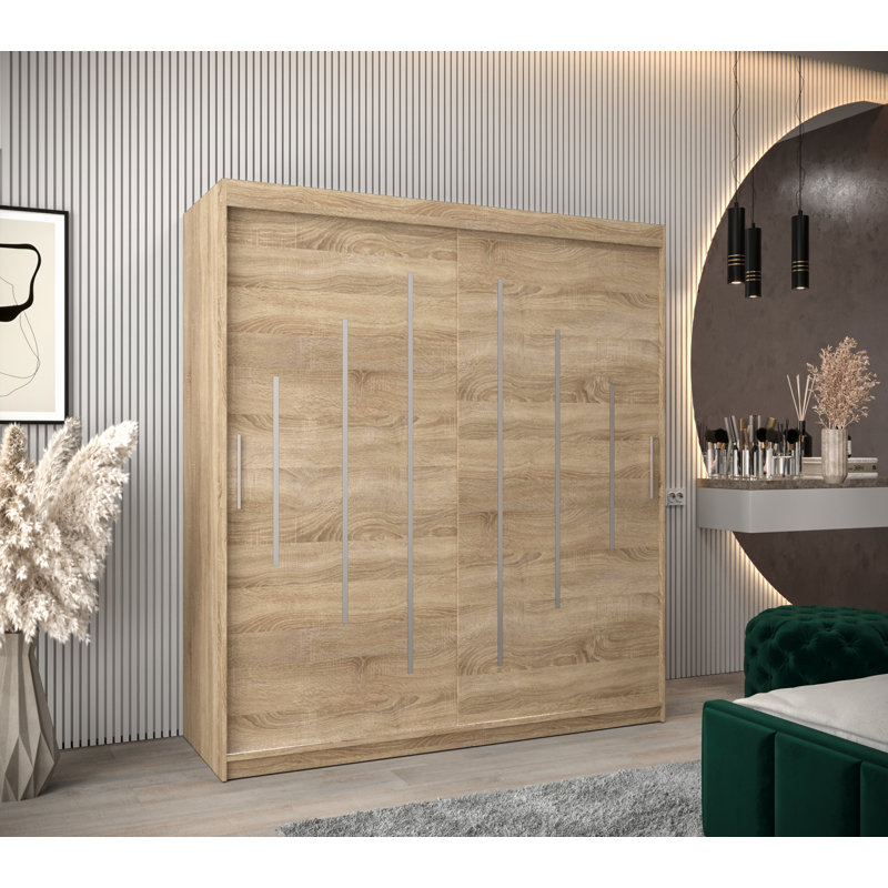 Asfiya 2 Door Manufactured Wood Wardrobe, Sonoma Oak