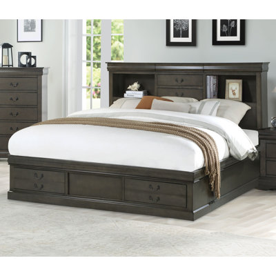 Covertt Solid Wood Bookcase Storage Bed