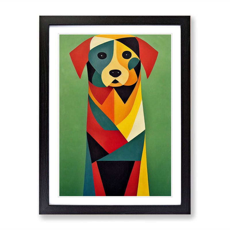 Dog - Single Picture Frame Print, Black, 64cm H x 46cm W x 2cm D
