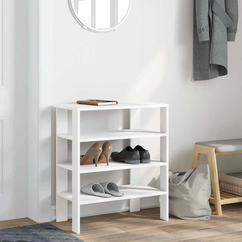 6 Pair Shoe Rack, White