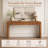 Rustic Charm Console Table With Fluted Drawer & Adjustable Legs - Perfect For Living Room Decor-1717843396
