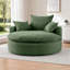 Fauteuil d'appoint surdimensionné vert en velours côtelé pivotant à 360 ° pour une détente confortable dans les espaces de vie-711132587