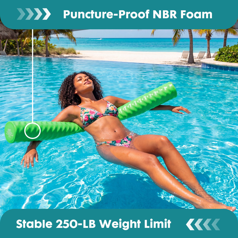 Foam Swim Noodle for Pool, 46 Inch Floating Pool Noodle with Textured Grip, Water Exercise Foam Stick for Swimming, Water Aerobics
