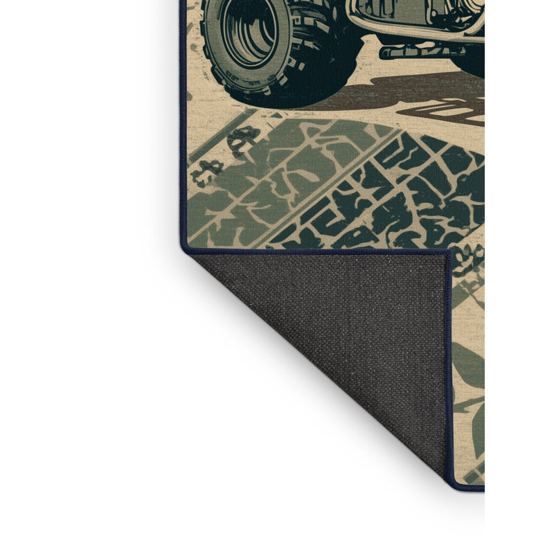 Tapis moelleux moelleux à motif quadruple Eckart, 7 x 9
